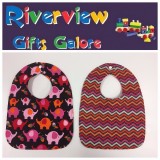 Reversible Bib - Elephants & Chevron